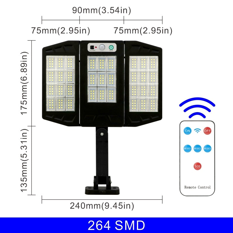 LED 3 Head Motion Sensor Solar Street Light