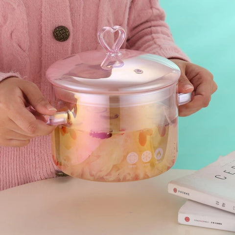 High-value Love Pink Glass Pan
