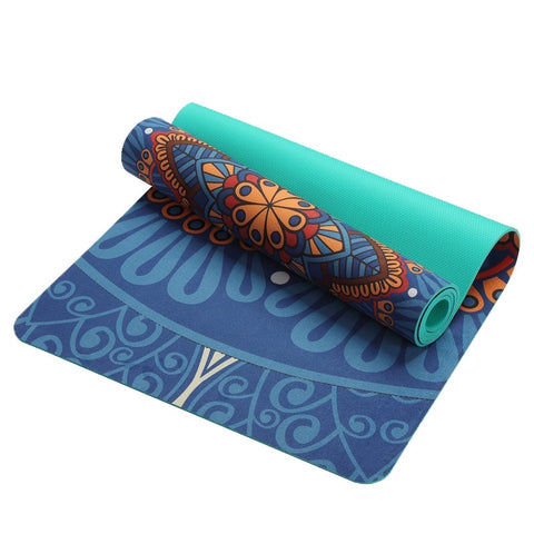 Lotus Pattern Suede TPE Yoga Mat