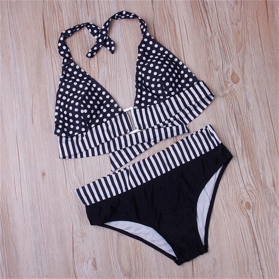 Women  Sexy Print Cross Split Swimsuit
