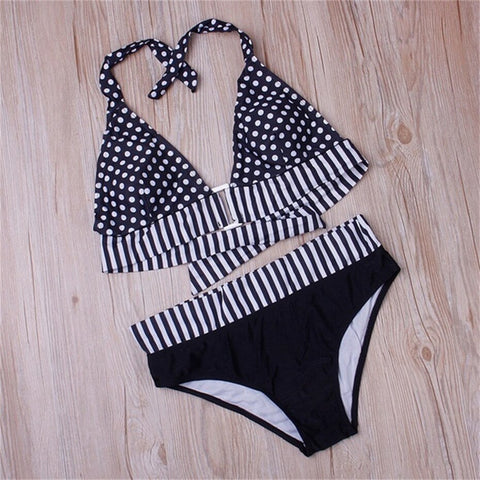 Women  Sexy Print Cross Split Swimsuit