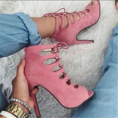 Women Flock Buckle Strap Sandals