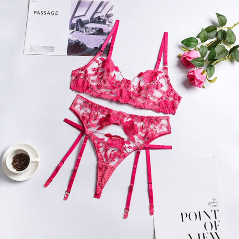 Women Bandage Lace Lingerie Set