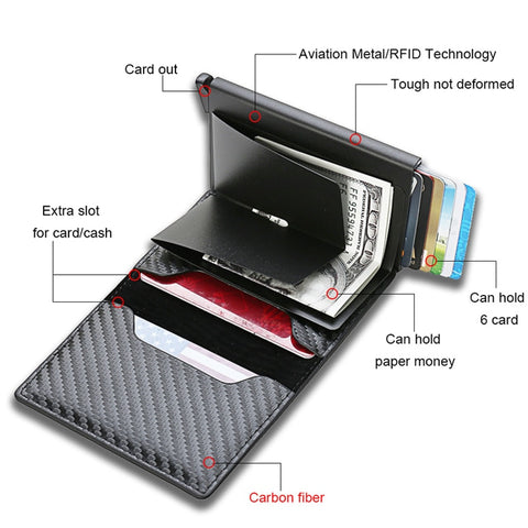 Men Carbon Fiber Card Wallets