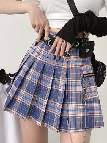 Women Plaid Tennis Skirt