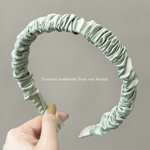 Women  Candy Color Pleated Bowknot Hairbands