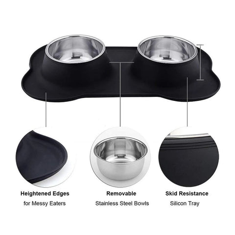 Double Dog Bowl Silicone Mat