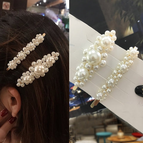 Women Handmade Pearls Hair Clips