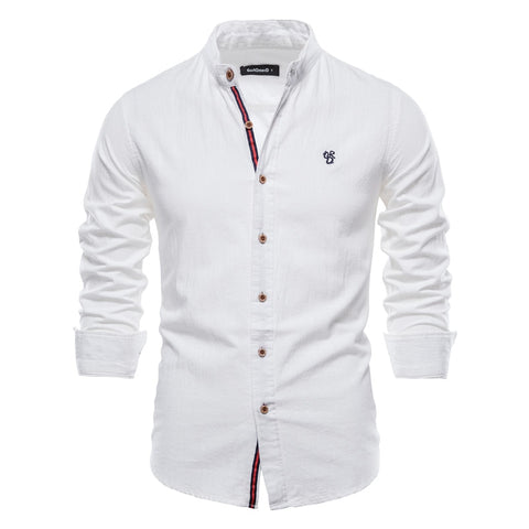 Men Solid Color Long Sleeve Shirts