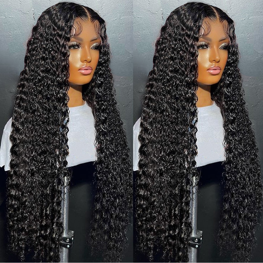 40inch Water Wave Curly Lace Frontal Wigs