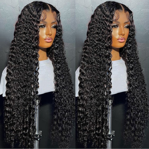 40inch Water Wave Curly Lace Frontal Wigs