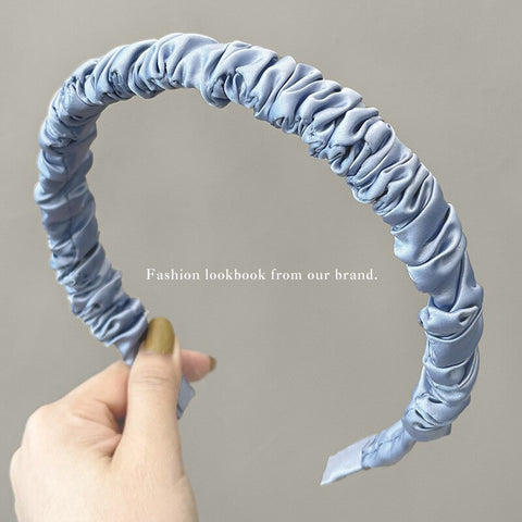 Women  Candy Color Pleated Bowknot Hairbands