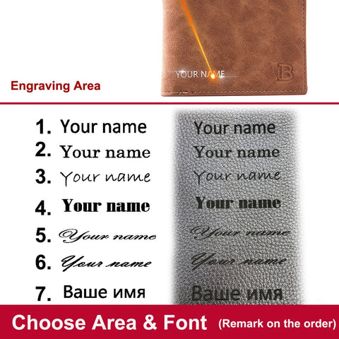 Men  Engraving Slim Card Holder