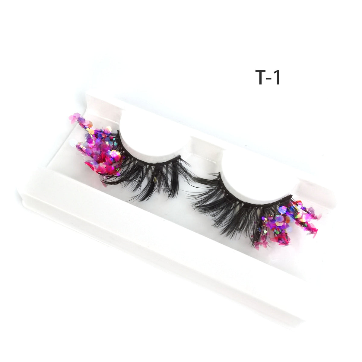 Eyelashes with Color Fluorescence with Sequins False Lashes