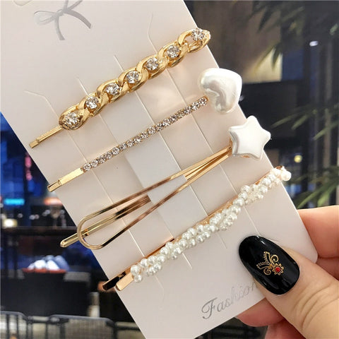 Women Handmade Pearls Hair Clips