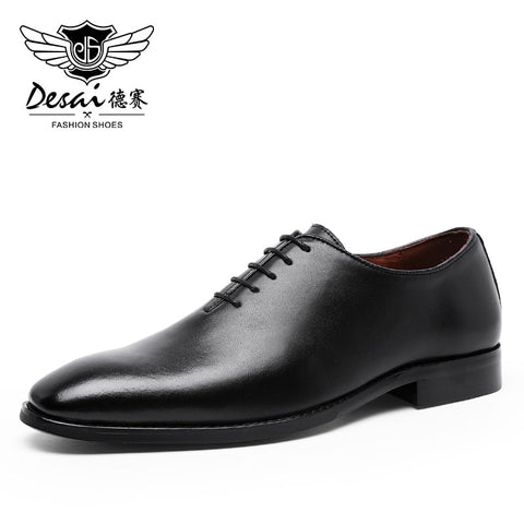 Men Business Lace-up Full Grain Leather Shoes