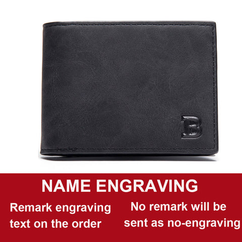 Men  Engraving Slim Card Holder