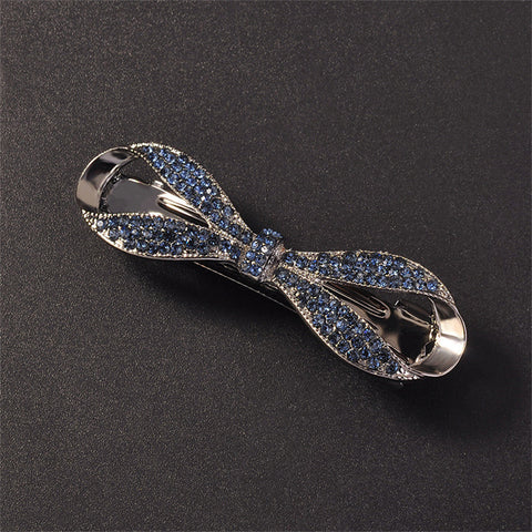 Women Crystal Pearl Bow Hair Clips