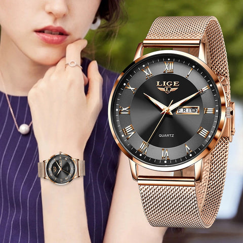 Women Stainless Steel Mesh Watches