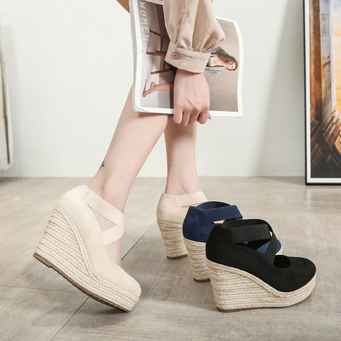 Women Suede Wedge Single Shoes