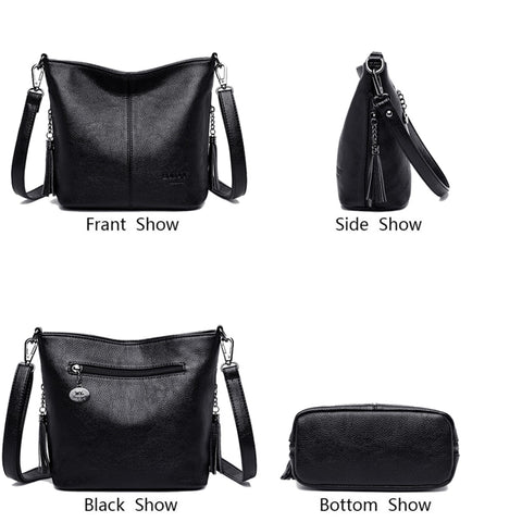 Ladies Genuien Leather Tassels Hand Bags
