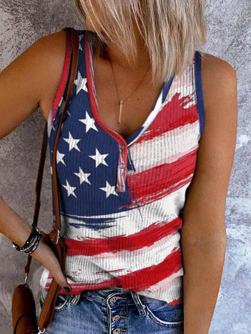 Women's American Flag Camo Tank Tops