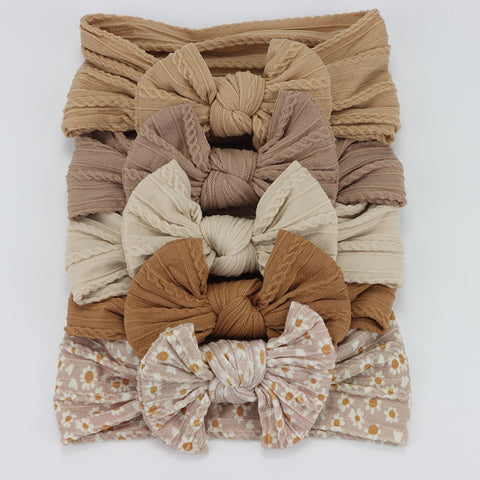 5pcs/Lot Cable Knit Bow Baby Headbands