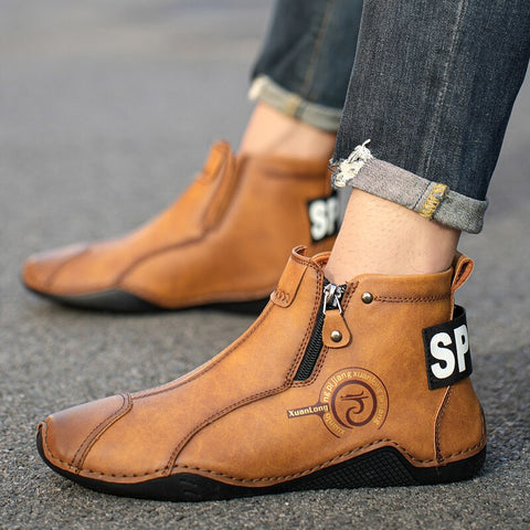 Men  Waterproof Leather Snow Boots