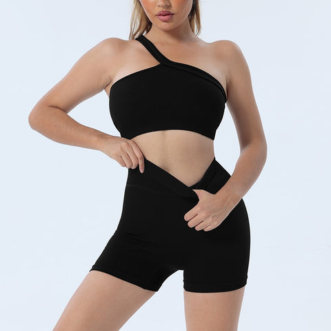 Women One Shoulder Sport Sets