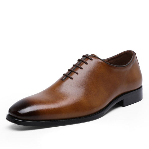 Men Business Lace-up Full Grain Leather Shoes