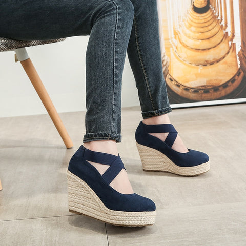 Women Suede Wedge Single Shoes